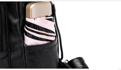 Luxury Backpack For Women Soft PU Leather Backpack Travel Large Capacity School Bag Double Zipper Business Knapsack