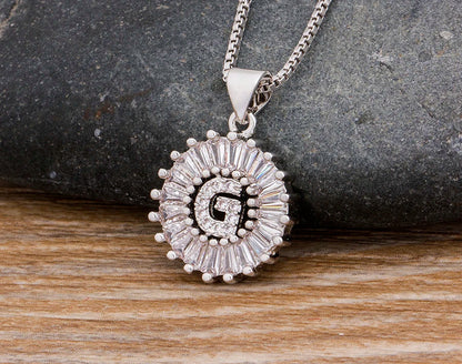 2 Colors Initial Letter Pendant 26 Letters Charm Name Necklace Top Quality Copper Zircon Jewelry Birthday Gift