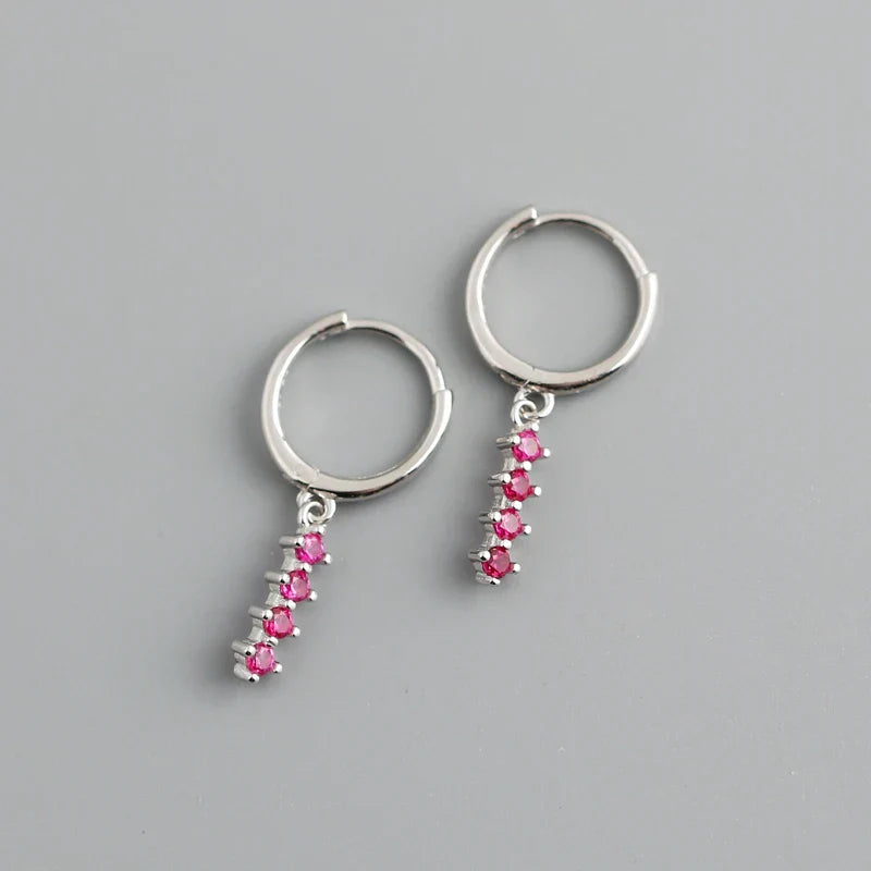 New Arrival Fashion Korean Blue Zircon Spike Geometric Stud Earrings for Women Real 925 Sterling Silver Gothic Jewelry