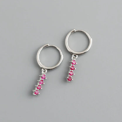 New Arrival Fashion Korean Blue Zircon Spike Geometric Stud Earrings for Women Real 925 Sterling Silver Gothic Jewelry