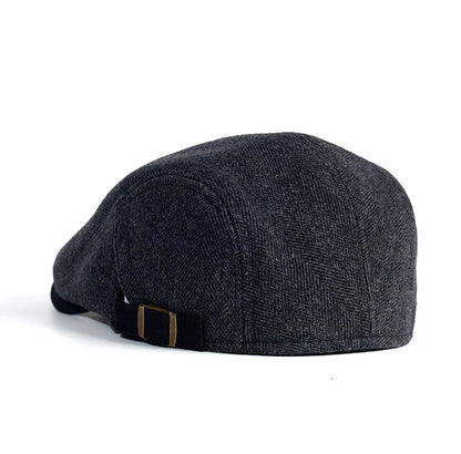 Big Size Newsboy Cap Men Winter Wool Thick Warm Vintage Herringbone Casual