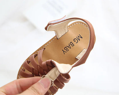 Kid girl Sandals toddler Girls flat Sandals girls braid sandals