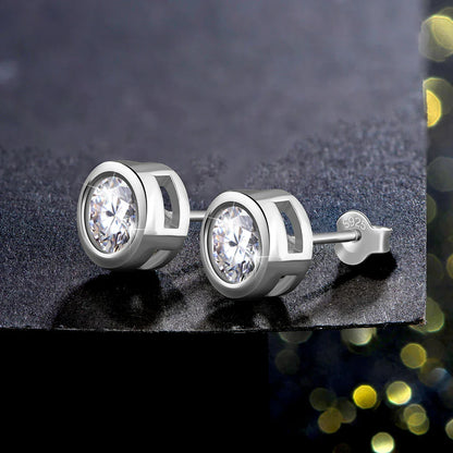 Real 2 Carat D Color Moissanite Earrings 로듐 For Women Gold Color 100% 925 Sterling Silver Sparkling Fine Jewelry