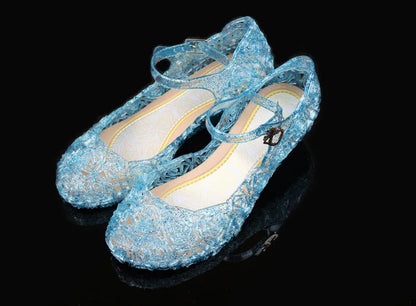 Elsa Costumes Flats Shoes Snow Queen Princess Birthday Sandals for Girls Toddler Kids