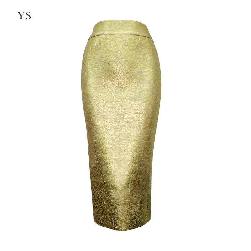 Women Candy Color Sexy Neon Green Brown Orange Yellow Knee Length Bandage Pencil Skirt 2020 Designer Skirt Faldas 78cm
