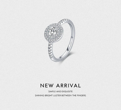 Sparkling Round Clear CZ Charm Rings Fashion 925 Sterling Silver Classic Design Wedding Ring For Women Party Jewelry