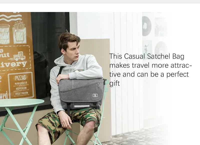 15 Inch Laptop Men Messenger Bag Fashion Travel Sling Shoulder Bag Men's Canvas Briefcase Male Crossbody Pack For Teenages