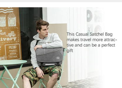 15 Inch Laptop Men Messenger Bag Fashion Travel Sling Shoulder Bag Men's Canvas Briefcase Male Crossbody Pack For Teenages