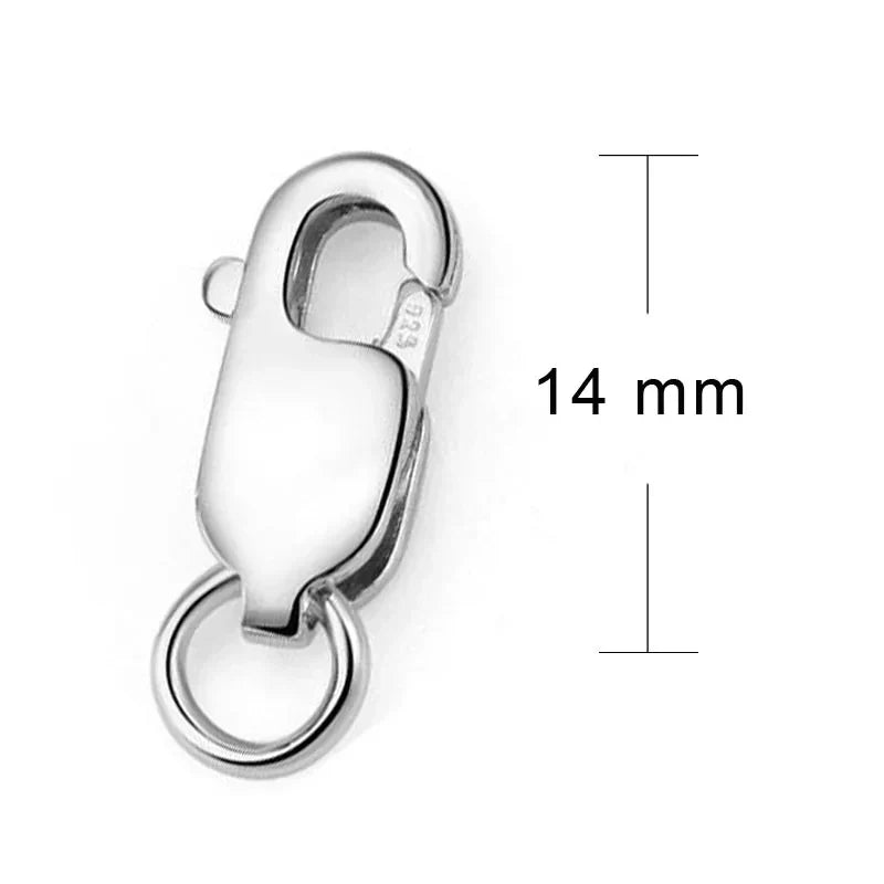 2pcs Genuine Real Solid 925 Sterling Silver Spring Lobster Clasps Hooks Claw Jewelry Making Findings Close Sealed Ring Buckle
