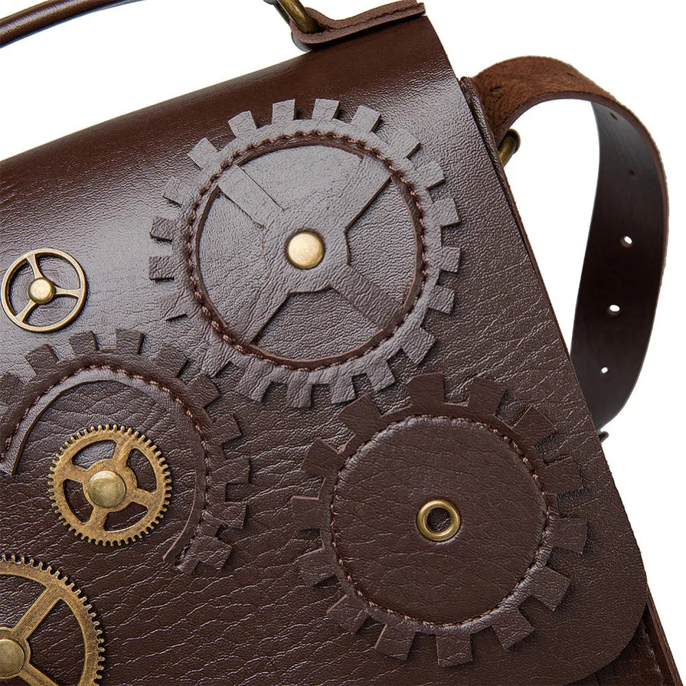 Steampunk Single Shoulder Bags Vintage Women Handbags Gothic Messenger Crossbody Bag Ladies Rivet Top-Handle Bags Pack