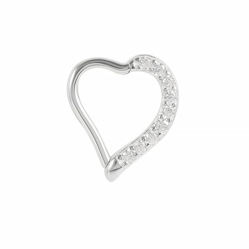 Multible Crystal Hoop Earrings for Women 2021 925 Sterling Silver Ear Nose Jewelry Earrings Heart Round joyas de plata 925