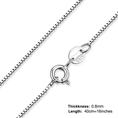 Genuine 100% 925 Sterling Silver Necklace Ingot Twisted Trace Belcher Snake Bar Singapore Box Chain Necklace Women