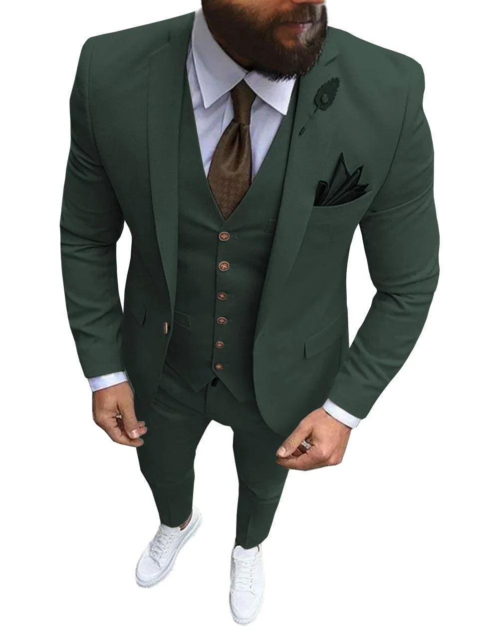Ternos Masculinos de Baile Smoking Slim Fit 3 Peças Ternos de Casamento para Noivos