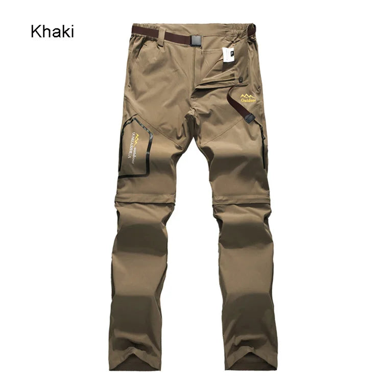 Men's Camping Hiking Pants Trekking High Stretch Summer Thin Waterproof Quick Dry UV-Proof Outdoor Travel Trousers