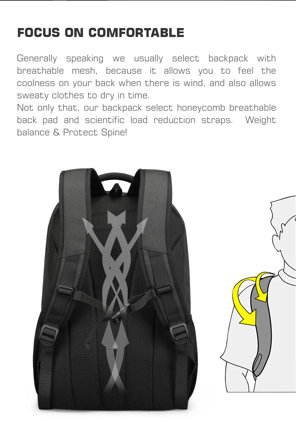 Large Capacity Backpack 15.6inch Laptop Backpack Anti Theft Men Backpack College Schoolbag Travel Backpack Bag For Men