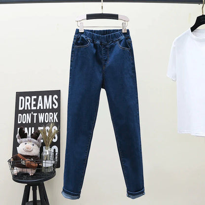 High Waist Elastic Band Slim Pencil Pants