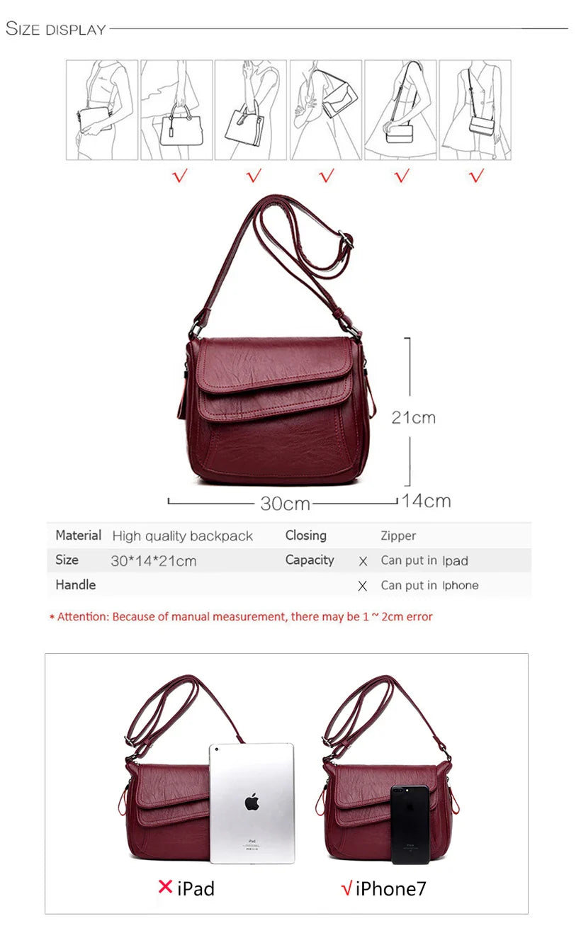 Luxury Designer Handbag High Quality Soft Leather Purses And Handbags Casual Shoulder Messenger Bags for Women 2022 New Sac