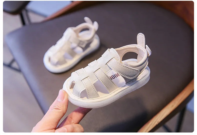 Summer Children Light-up Toddler Shoes New Bunny Soft-soled Roman Shoes Baby's Footwear Sandals Kids Shoes Girl with LED G12191