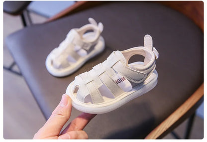 Summer Children Light-up Toddler Shoes New Bunny Soft-soled Roman Shoes Baby's Footwear Sandals Kids Shoes Girl with LED G12191