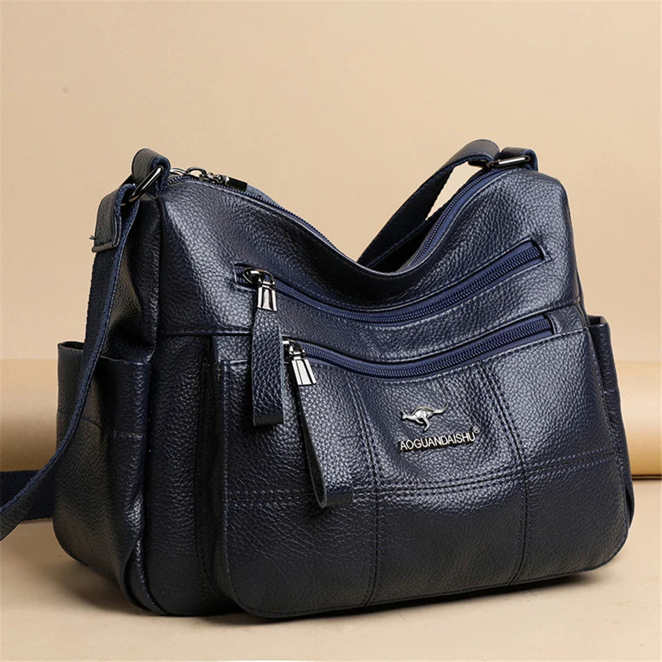 Classic Shoulder Bags High Quality Multi Pockets Soft Leather Crossbody Bags for Women 2024 Designer Luxury Handbags Purses