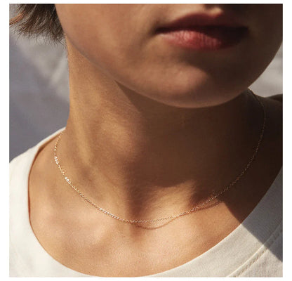 Fine Chain Necklace Stainless Steel Gold Color Pendants Short Long Statement Women  Colar Gift Stainless Steel Jewelry