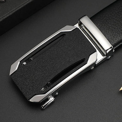 Men's Genuine Leather Automatic Buckle Belt Custom Engraved Name/Logo Ideal Waist Belt for Father's Day Personalized Gift