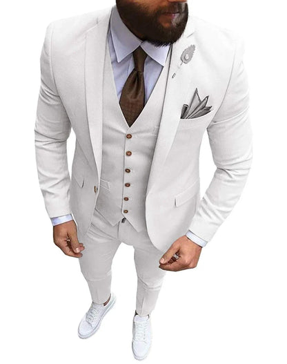 Ternos Masculinos de Baile Smoking Slim Fit 3 Peças Ternos de Casamento para Noivos