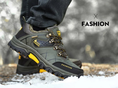 Men Winter Snow Boots Waterproof Leather Sneakers Super  Warm Men's Boots Outdoor Male Hiking Boots Work Shoes Size 39-47