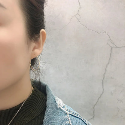 Genuine 925 Sterling Silver Fashion Korean Simple Hoop Earrings for Women Men Charming Chic Party Jewelry Accessories