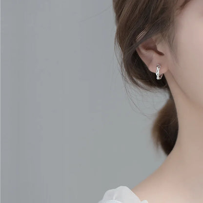 Man/Women's 925 Sterling Silver Hoop Earrings Cute Neat Gift For Girls/Boys Fine Jewelry Accessory Party Gift  DA1417