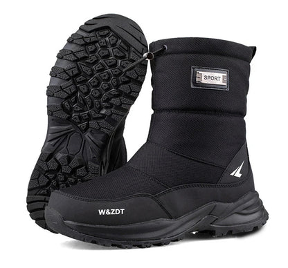 Winter High Boots for Man Outdoor Travel Snow Boots Zipper Non-slip Cotton Shoes Men Plus Velvet Keep Warm Men Casual Shoes 46