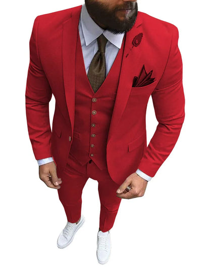Ternos Masculinos de Baile Smoking Slim Fit 3 Peças Ternos de Casamento para Noivos