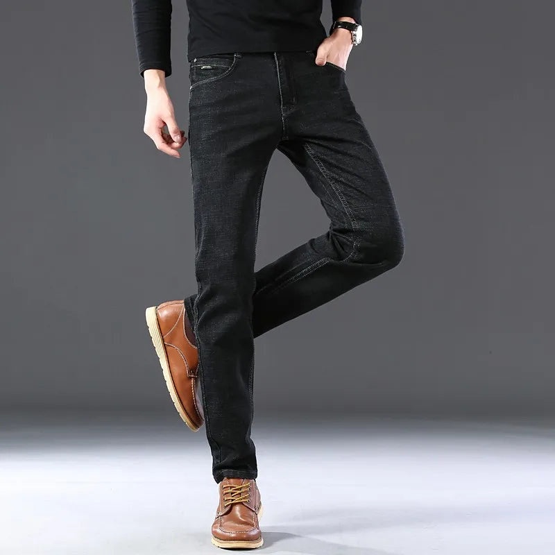 Brand  Casual Cotton Washed Clothing Jeans Masculino Jean Homme Pants Large Size Jeans Men Stretch Slim Denim Long