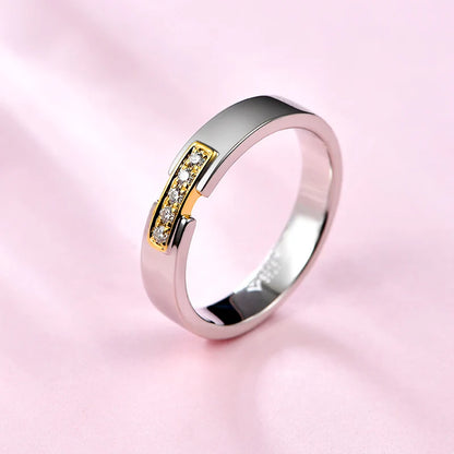 2020 New Couple Wedding Rings 925 Silver Round Brilliant Cut Diamond Test Past D Color Moissanite Engagement Ring for Men Women