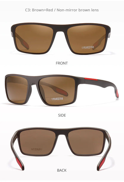 Rectangular Ultra Light Sports Sunglasses Men Polarized TAC 1.1mm Thickness Lens Driving Sun Glasses Women Cat.3