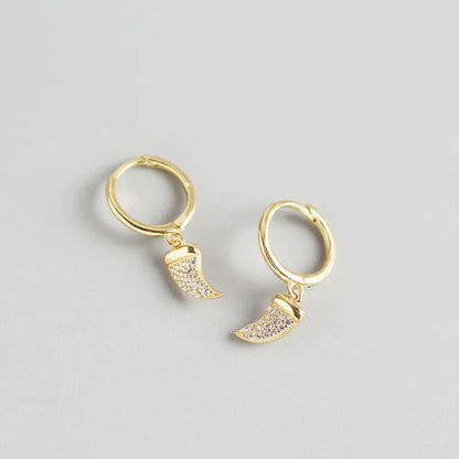 Real 100% 925 Sterling Silver Punk Hip-Hop Link Chain Gothic Studs Earrings for Fashion Women Jewelry Accessories 2022