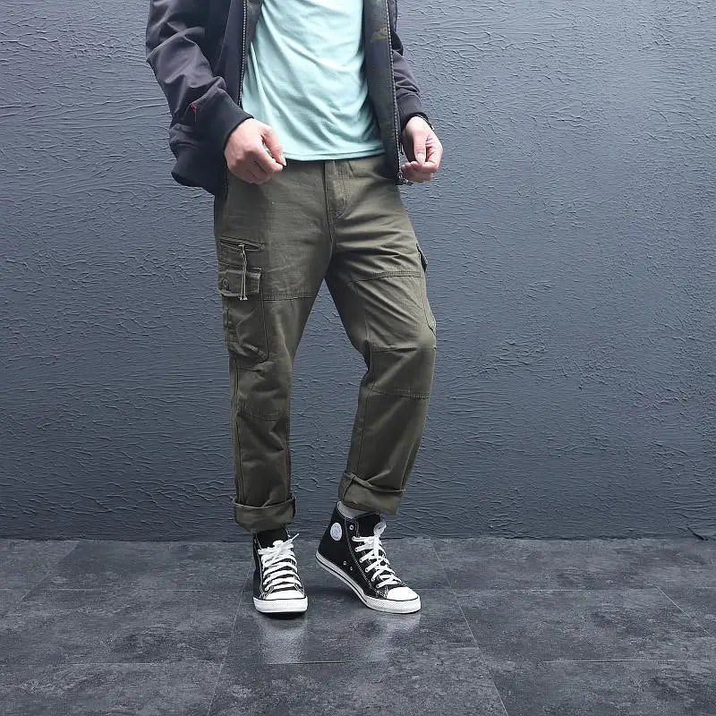 Big Size Men's Tactical Trousers Loose Casual Pants Running Overalls Men's Sweatpants Sports Hiking Outdoor Clothes Work Pants