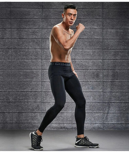 Men's Compression Pants Cycling Running Basketball Soccer Elasticity Sweatpants Fitness Tights Legging Trousers Rash Guard Gym