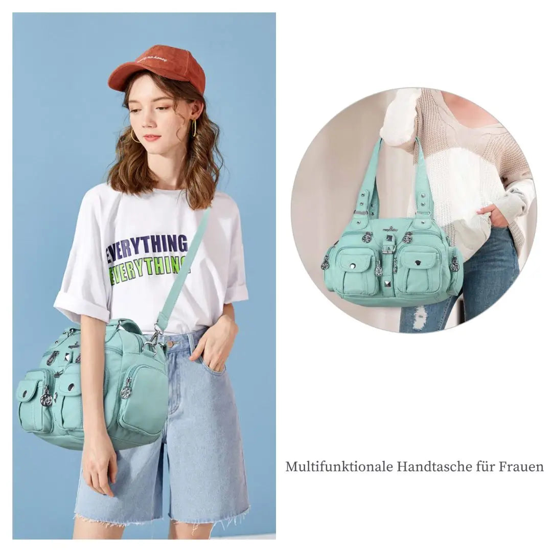 Women Small Handbags Satchel Top-handle Handbag PU Shoulder Bag 8”x11” Dumpling Pack Multi-pockets Shoulder Bag