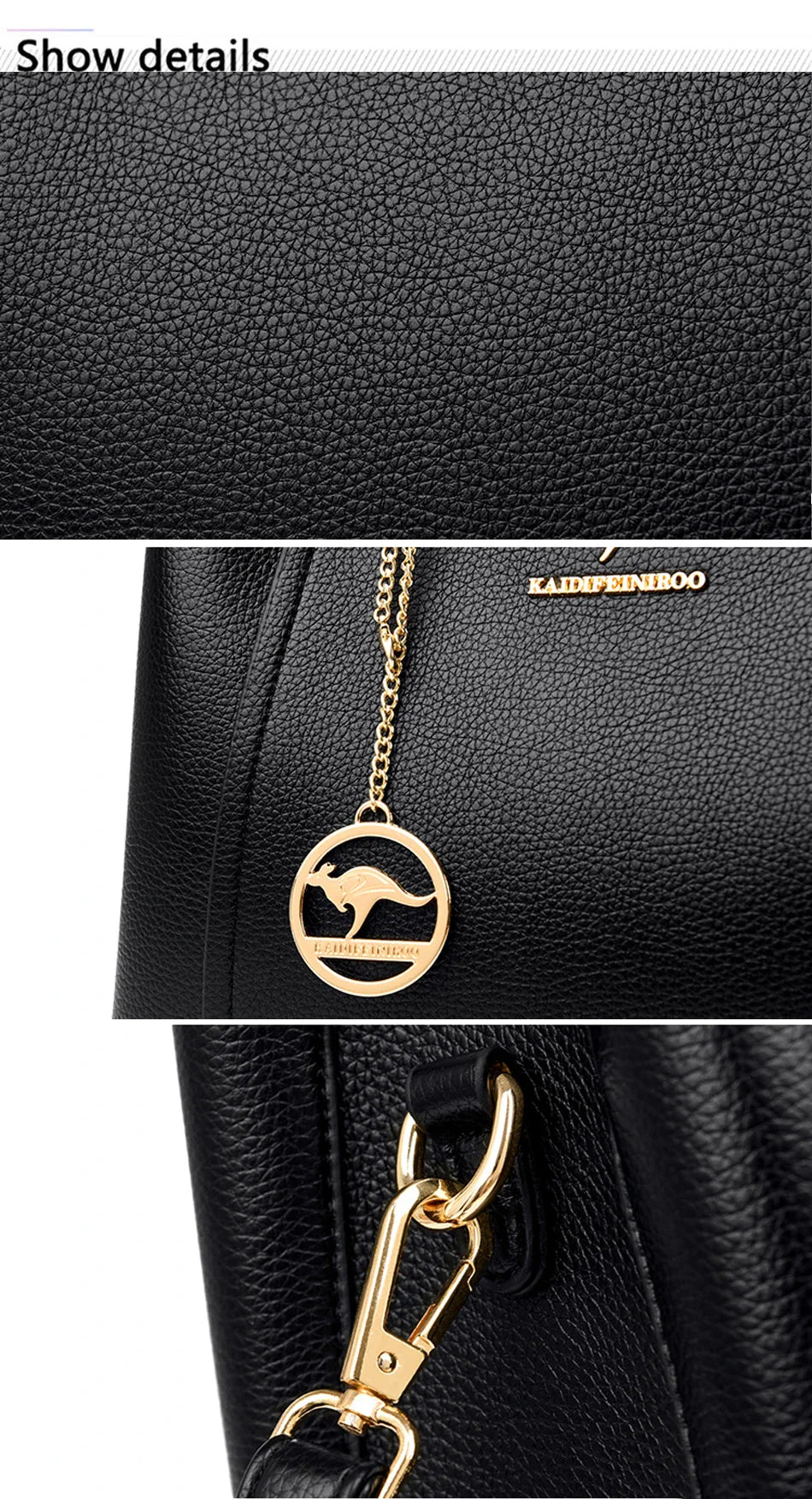 Bolsas de Luxo Femininas Bolsas de Grife 3 Camadas Couro Macio Ombro Transversal Sacola Feminina Grande Capacidade Compras Mensageiro Tote