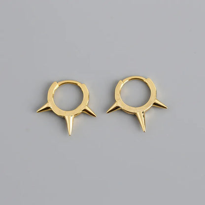Real 100% 925 Sterling Silver Punk Hip-Hop Link Chain Gothic Studs Earrings for Fashion Women Jewelry Accessories 2022