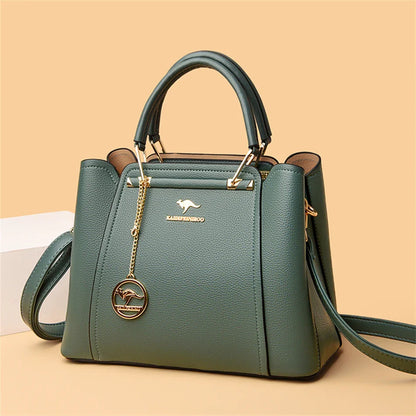 Bolsas de Luxo Femininas Bolsas de Grife 3 Camadas Couro Macio Ombro Transversal Sacola Feminina Grande Capacidade Compras Mensageiro Tote