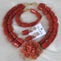 African Wedding Coral Beaded Fine Jewelry Set For Women High Quality 2023