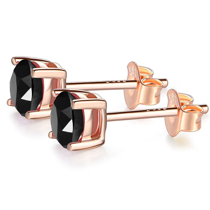 D Color Moissanite 1CT Gemstone 750 Rose Gold 18K Plated Stud Earrings for Women Solid 18K Gold Solitaire Fine Jewelry