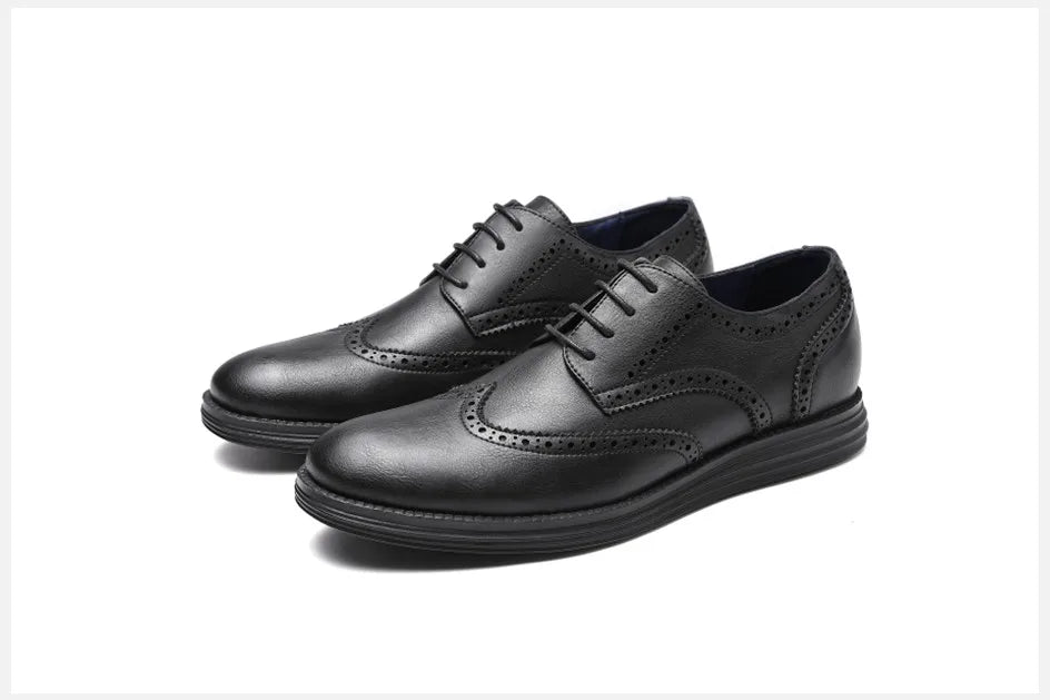 Sapatos Sociais Masculinos de Couro Genuíno Sapatos Casuais Confortáveis Masculinos Sapatos de Trabalho de Escritório Elegantes com Cadarço Masculinos