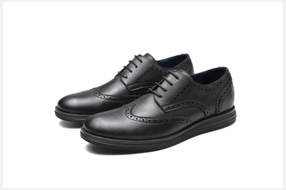 Sapatos Sociais Masculinos de Couro Genuíno Sapatos Casuais Confortáveis Masculinos Sapatos de Trabalho de Escritório Elegantes com Cadarço Masculinos