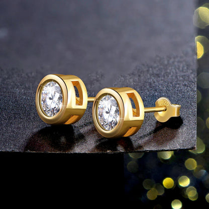 Real 2 Carat D Color Moissanite Earrings 로듐 For Women Gold Color 100% 925 Sterling Silver Sparkling Fine Jewelry