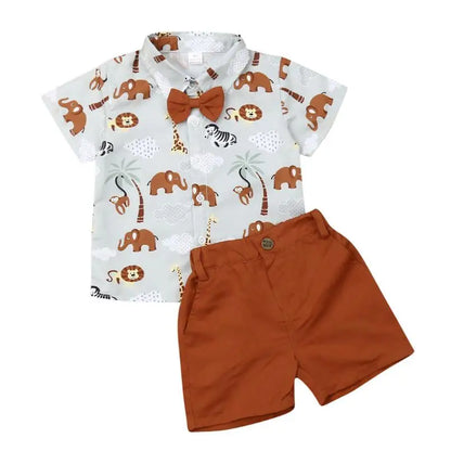 Toddler Boy Clothes 2pcs Newborn Kids Baby Boys Summer Tops T-shirt Dinosaur Pants Shorts Outfits Clothes