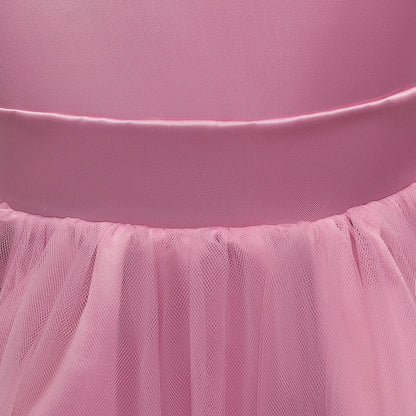 Teen Big Bow Girls Princess Dresses for Bridesmaids Kids Party Dress for Girl Beading Wedding Prom Pageant Dress Gown 5-14 Years