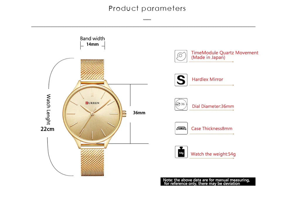 Original Women's Luxury Watch Matte Dial Japanese Quartz Movement Stainless Steel Mesh Strap with Box